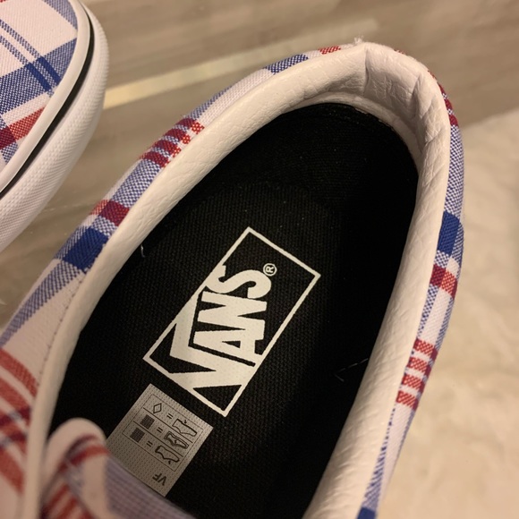 Vans Era Plaid Blue, Red & True White Skate Shoes - Picture 8 of 12